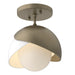 Hubbardton Forge - One Light Semi-Flush Mount - Brooklyn - Soft Gold- Union Lighting Luminaires Decor