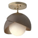 Hubbardton Forge - One Light Semi-Flush Mount - Brooklyn - Soft Gold- Union Lighting Luminaires Decor