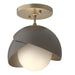 Hubbardton Forge - One Light Semi-Flush Mount - Brooklyn - Soft Gold- Union Lighting Luminaires Decor