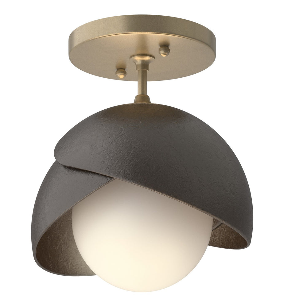 Hubbardton Forge - One Light Semi-Flush Mount - Brooklyn - Soft Gold- Union Lighting Luminaires Decor