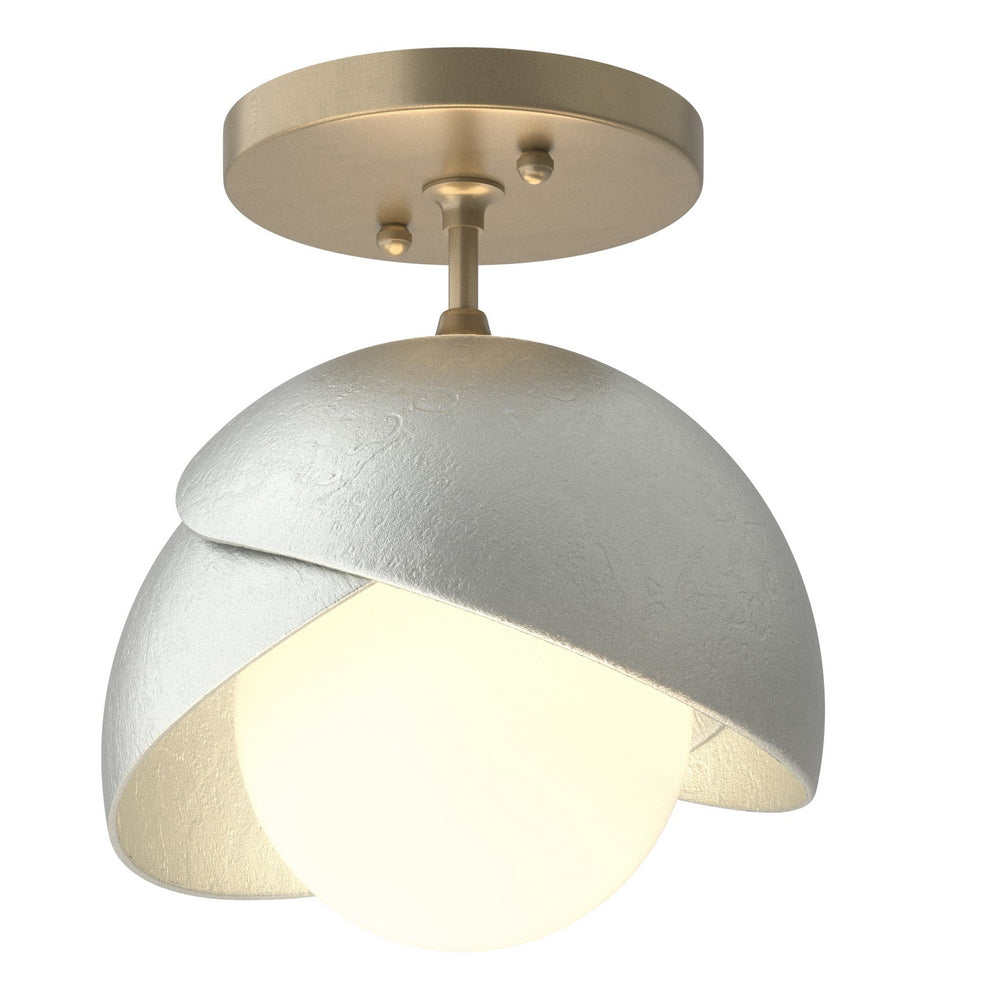 Hubbardton Forge - One Light Semi-Flush Mount - Brooklyn - Soft Gold- Union Lighting Luminaires Decor