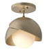 Hubbardton Forge - One Light Semi-Flush Mount - Brooklyn - Soft Gold- Union Lighting Luminaires Decor
