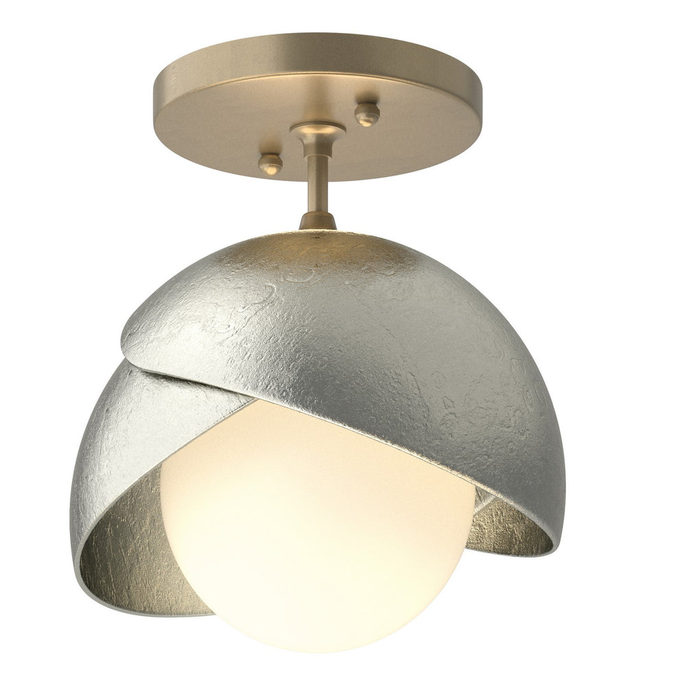 Hubbardton Forge - One Light Semi-Flush Mount - Brooklyn - Soft Gold- Union Lighting Luminaires Decor