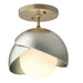 Hubbardton Forge - One Light Semi-Flush Mount - Brooklyn - Soft Gold- Union Lighting Luminaires Decor