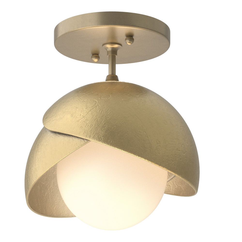 Hubbardton Forge - One Light Semi-Flush Mount - Brooklyn - Soft Gold- Union Lighting Luminaires Decor