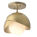 Hubbardton Forge - One Light Semi-Flush Mount - Brooklyn - Soft Gold- Union Lighting Luminaires Decor