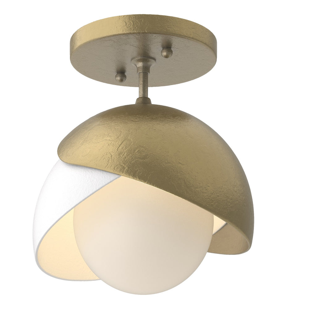 Hubbardton Forge - One Light Semi-Flush Mount - Brooklyn - Modern Brass- Union Lighting Luminaires Decor