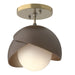 Hubbardton Forge - One Light Semi-Flush Mount - Brooklyn - Modern Brass- Union Lighting Luminaires Decor