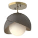 Hubbardton Forge - One Light Semi-Flush Mount - Brooklyn - Modern Brass- Union Lighting Luminaires Decor