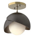 Hubbardton Forge - One Light Semi-Flush Mount - Brooklyn - Modern Brass- Union Lighting Luminaires Decor