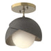 Hubbardton Forge - One Light Semi-Flush Mount - Brooklyn - Modern Brass- Union Lighting Luminaires Decor