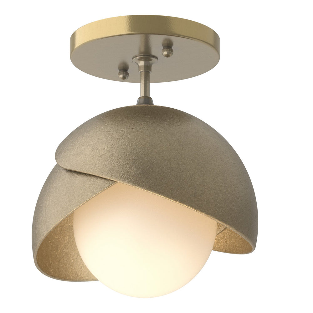 Hubbardton Forge - One Light Semi-Flush Mount - Brooklyn - Modern Brass- Union Lighting Luminaires Decor