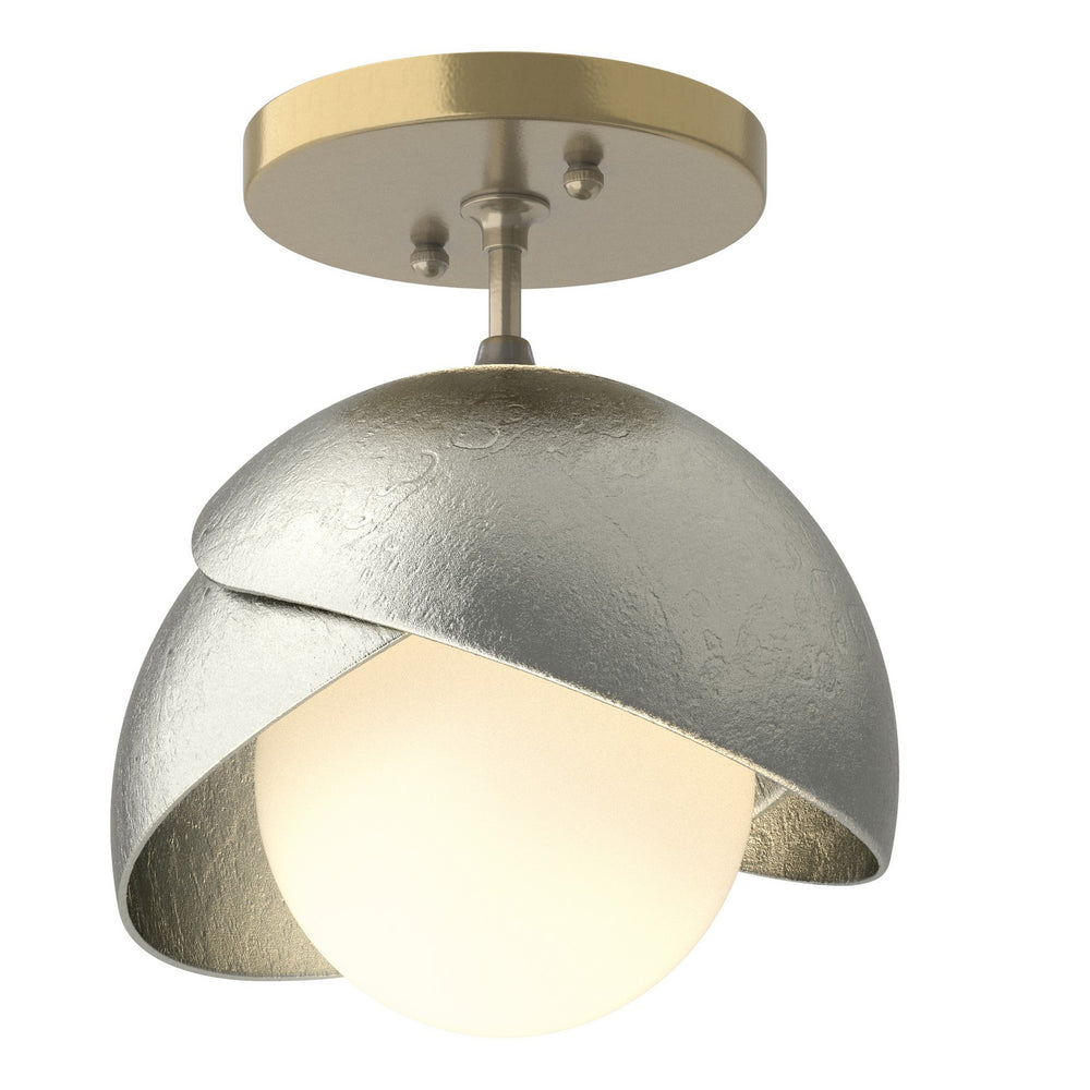 Hubbardton Forge - One Light Semi-Flush Mount - Brooklyn - Modern Brass- Union Lighting Luminaires Decor