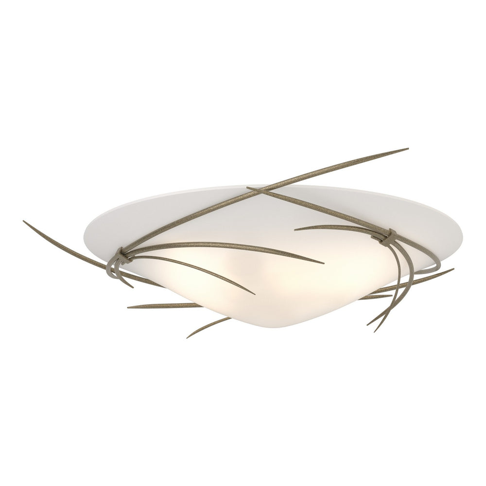 Hubbardton Forge - Three Light Semi-Flush Mount - Wisp - Soft Gold- Union Lighting Luminaires Decor