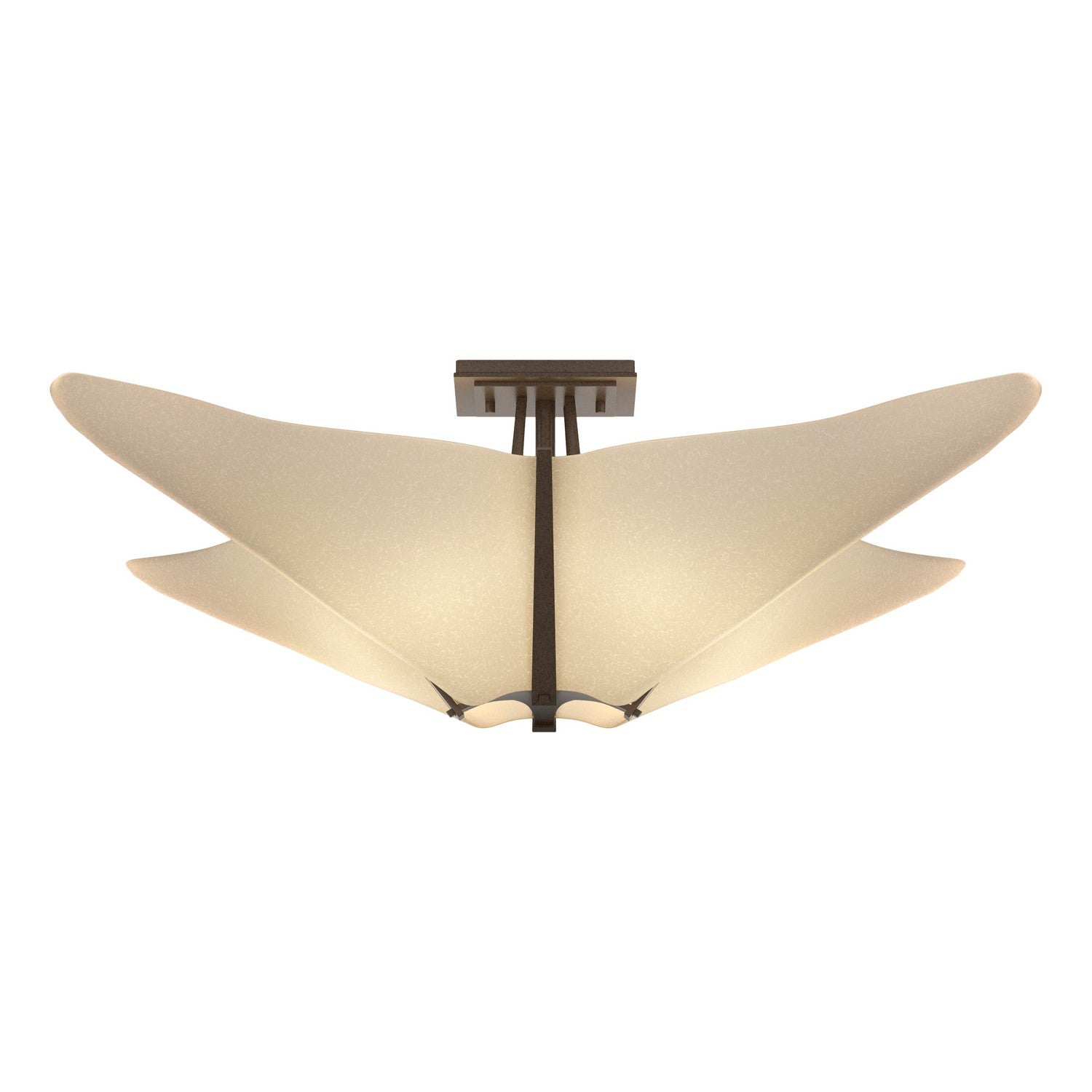 Hubbardton Forge - Four Light Semi-Flush Mount - Kirigami - Bronze- Union Lighting Luminaires Decor