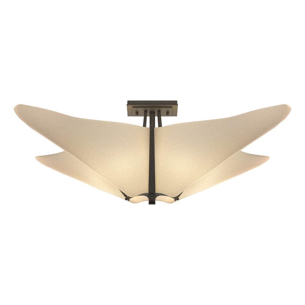 Hubbardton Forge - Four Light Semi-Flush Mount - Kirigami - Natural Iron- Union Lighting Luminaires Decor