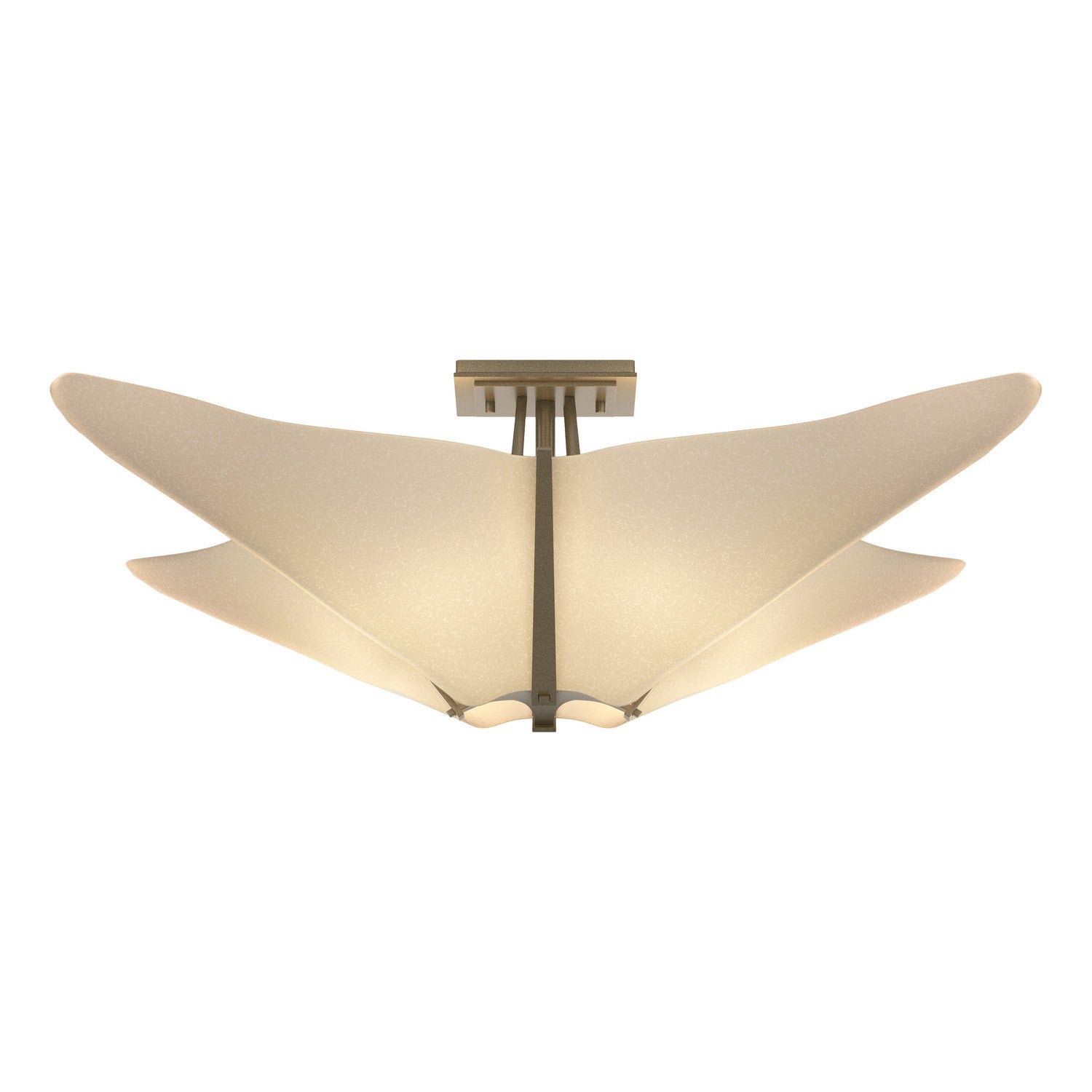 Hubbardton Forge - Four Light Semi-Flush Mount - Kirigami - Soft Gold- Union Lighting Luminaires Decor