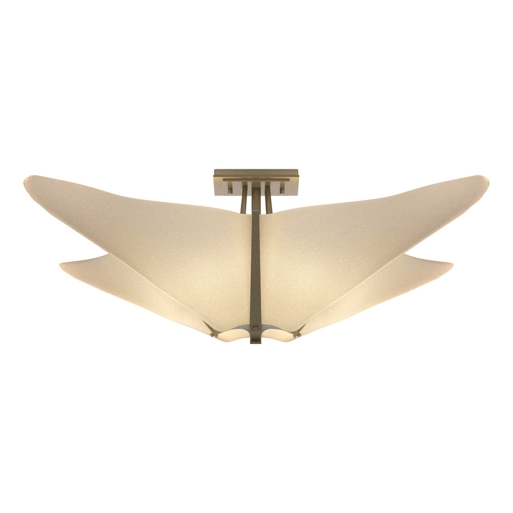 Hubbardton Forge - Four Light Semi-Flush Mount - Kirigami - Soft Gold- Union Lighting Luminaires Decor