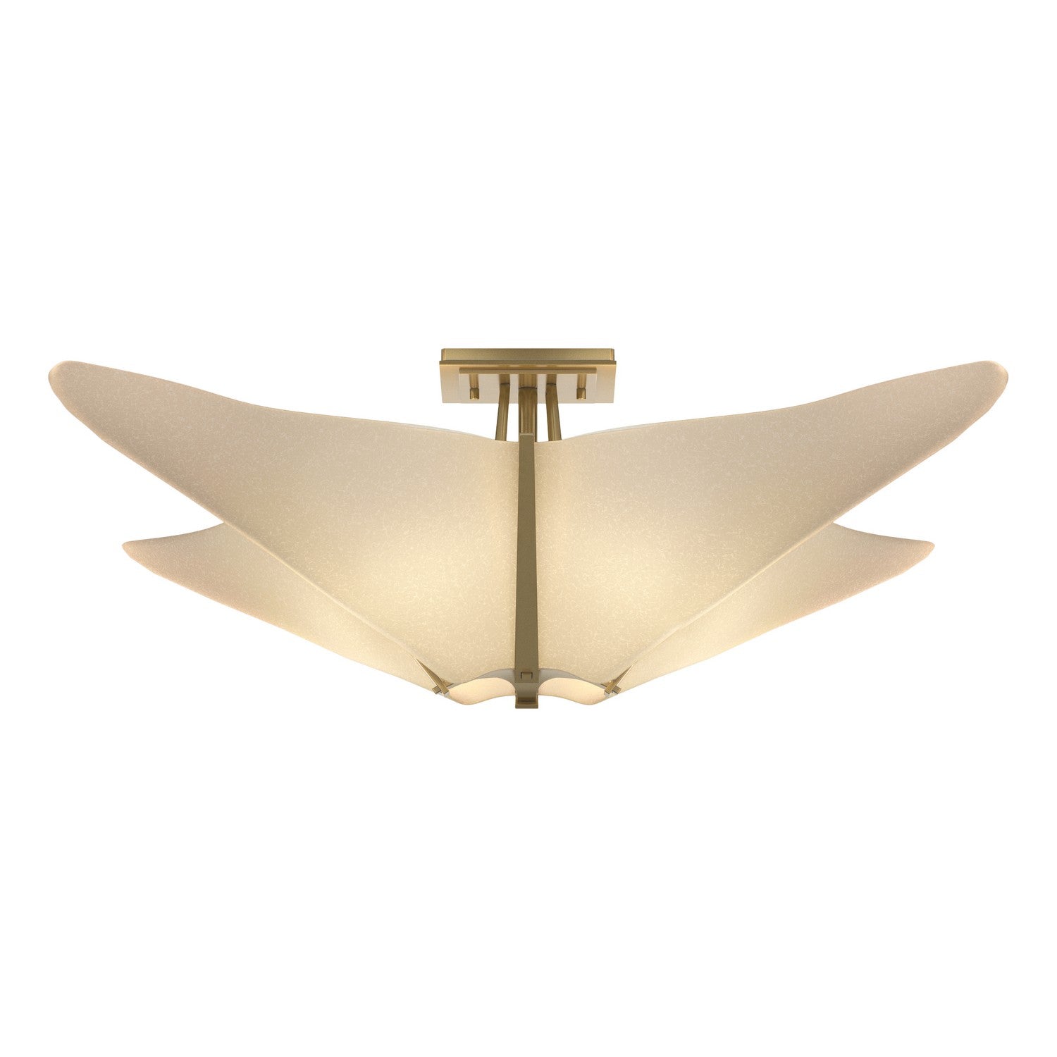 Hubbardton Forge - Four Light Semi-Flush Mount - Kirigami - Modern Brass- Union Lighting Luminaires Decor