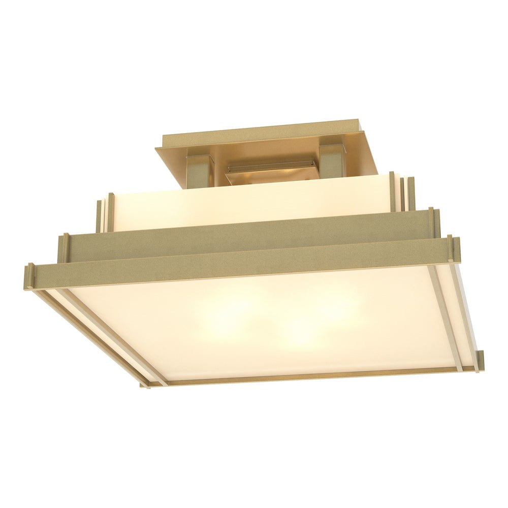 Hubbardton Forge - Four Light Semi-Flush Mount - Steppe - Modern Brass- Union Lighting Luminaires Decor