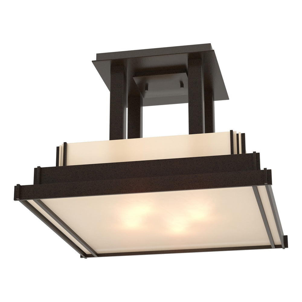 Hubbardton Forge - Four Light Semi-Flush Mount - Steppe - Oil Rubbed Bronze- Union Lighting Luminaires Decor
