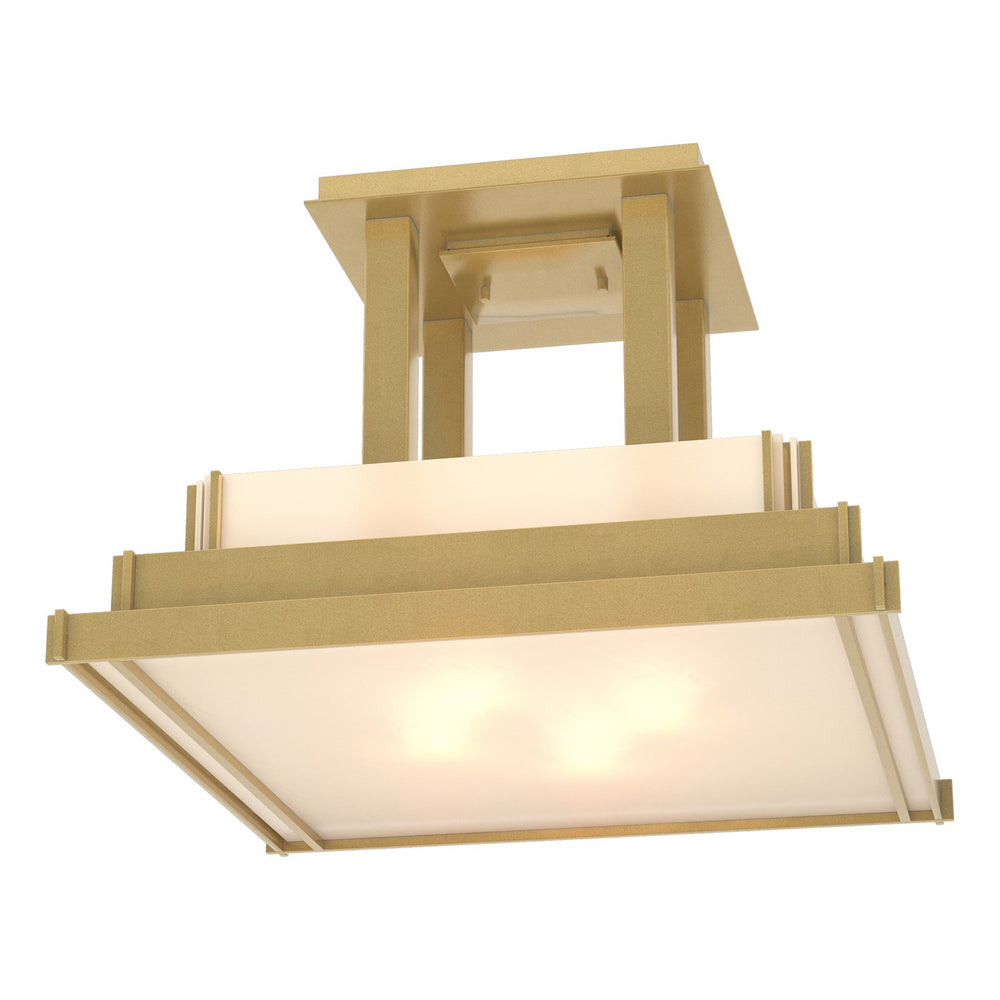 Hubbardton Forge - Four Light Semi-Flush Mount - Steppe - Modern Brass- Union Lighting Luminaires Decor