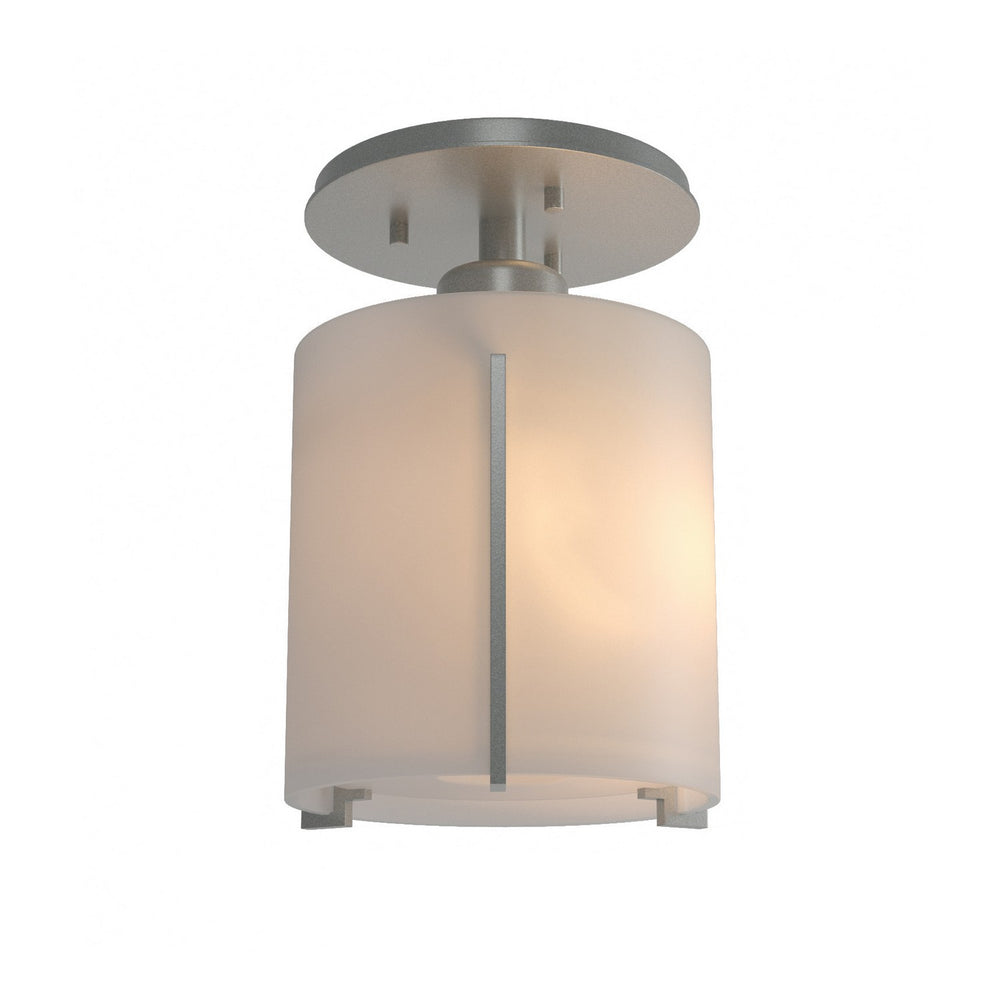 Hubbardton Forge - One Light Semi-Flush Mount - Exos Glass - Vintage Platinum- Union Lighting Luminaires Decor