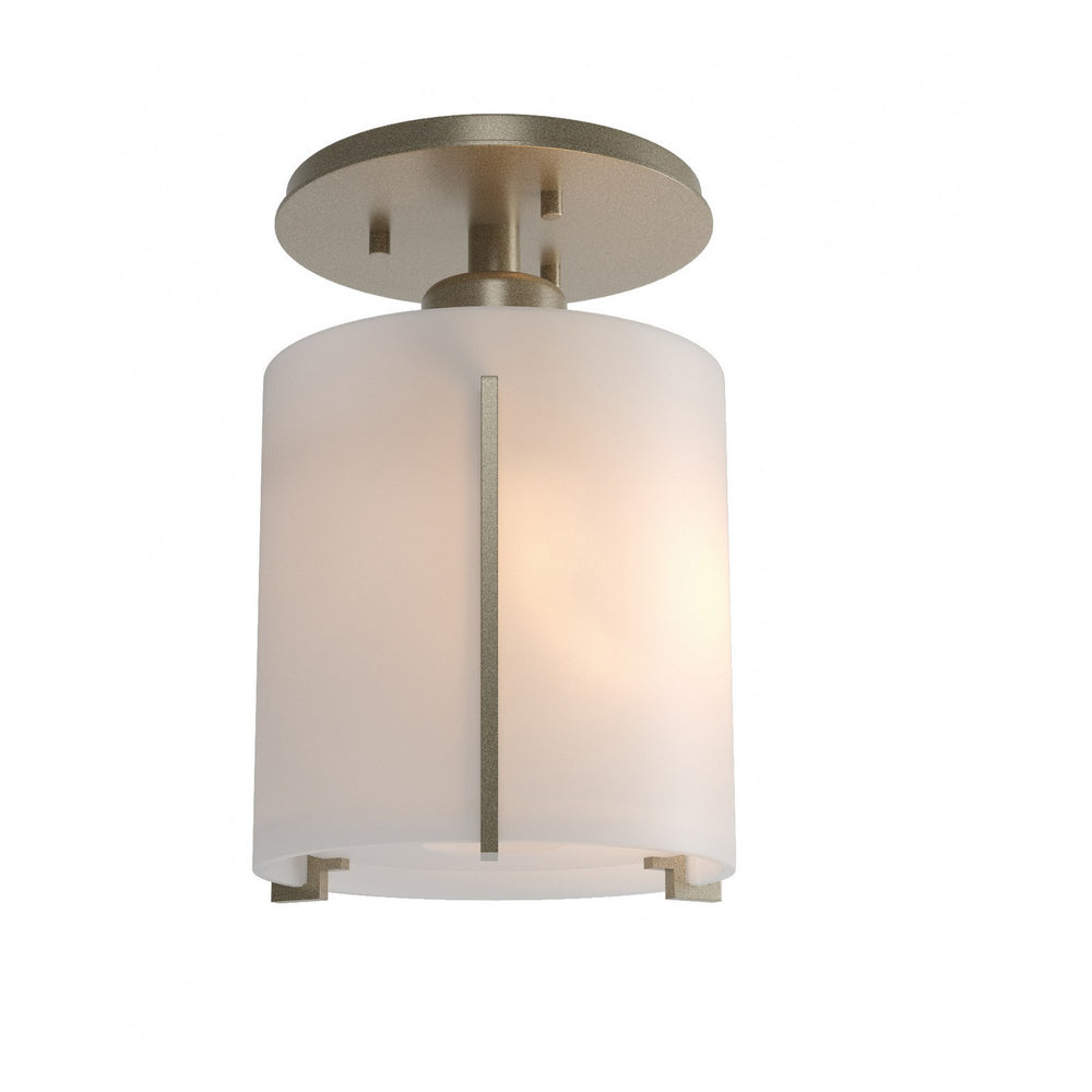 Hubbardton Forge - One Light Semi-Flush Mount - Exos Glass - Soft Gold- Union Lighting Luminaires Decor