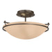 Hubbardton Forge - Two Light Semi-Flush Mount - Simple Lines - Bronze- Union Lighting Luminaires Decor