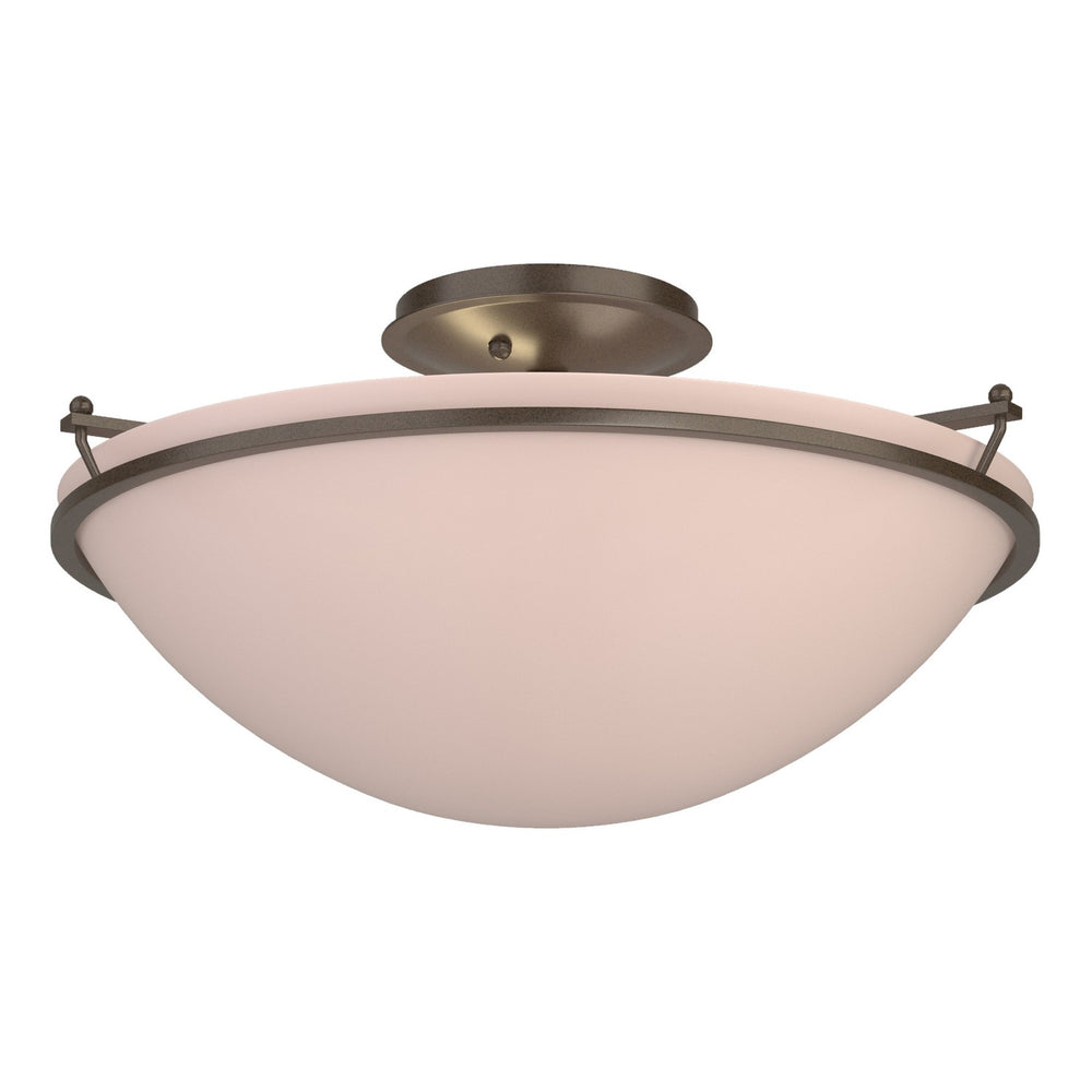 Hubbardton Forge - Three Light Semi-Flush Mount - Simple Lines - Bronze- Union Lighting Luminaires Decor