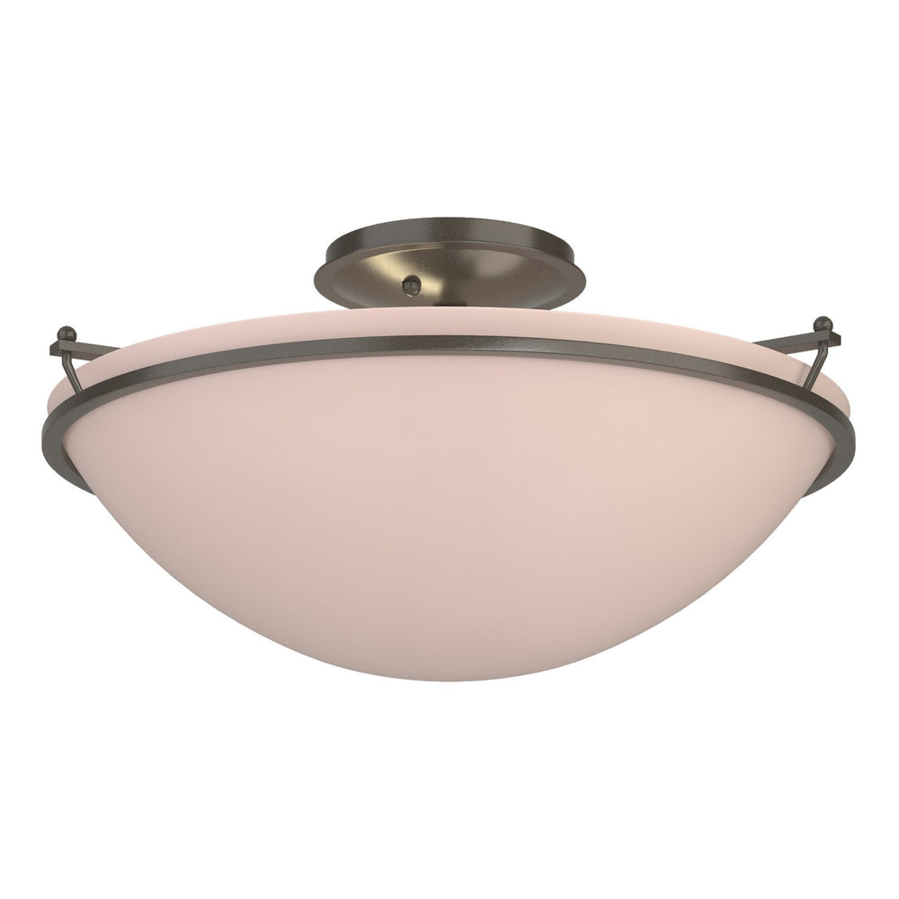 Hubbardton Forge - Three Light Semi-Flush Mount - Simple Lines - Dark Smoke- Union Lighting Luminaires Decor
