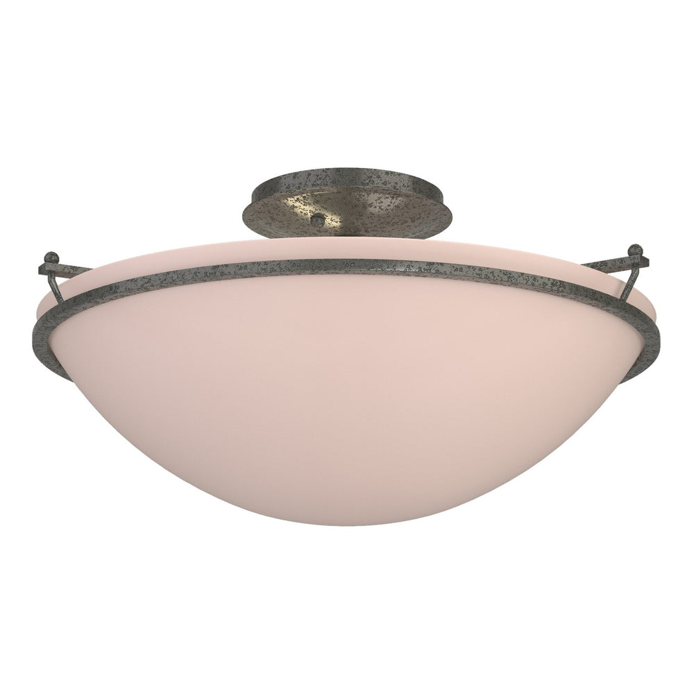 Hubbardton Forge - Three Light Semi-Flush Mount - Simple Lines - Natural Iron- Union Lighting Luminaires Decor