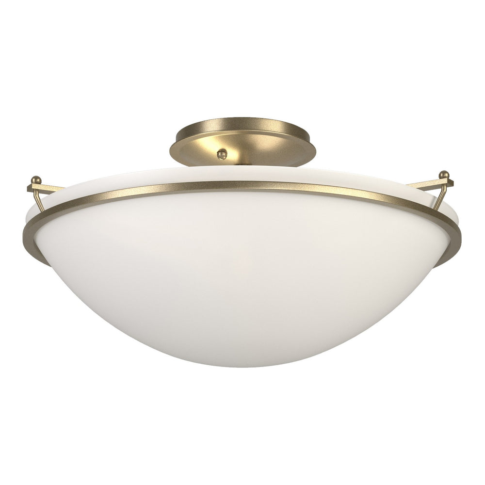 Hubbardton Forge - Three Light Semi-Flush Mount - Simple Lines - Soft Gold- Union Lighting Luminaires Decor