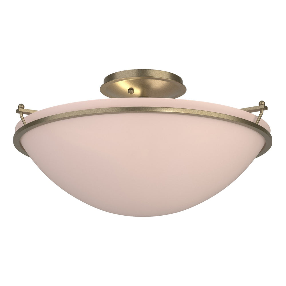 Hubbardton Forge - Three Light Semi-Flush Mount - Simple Lines - Soft Gold- Union Lighting Luminaires Decor