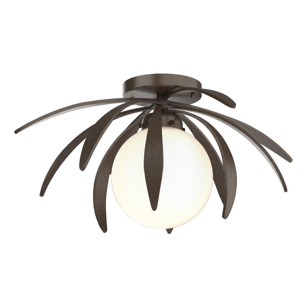 Hubbardton Forge - One Light Semi-Flush Mount - Dahlia - Bronze- Union Lighting Luminaires Decor