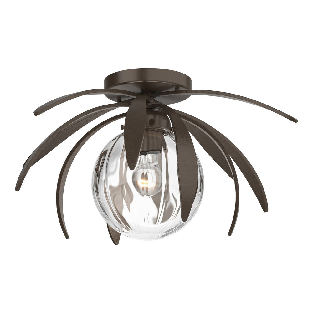 Hubbardton Forge - One Light Semi-Flush Mount - Dahlia - Bronze- Union Lighting Luminaires Decor