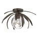 Hubbardton Forge - One Light Semi-Flush Mount - Dahlia - Bronze- Union Lighting Luminaires Decor