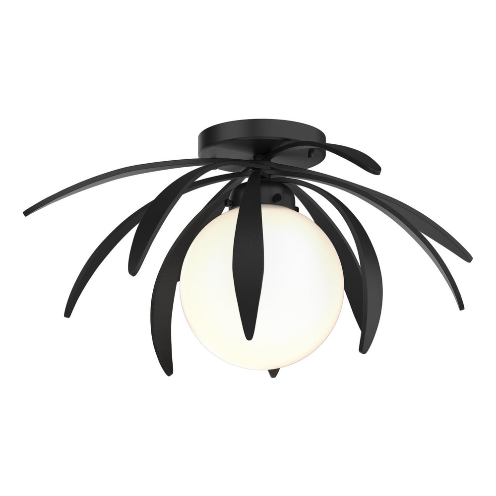 Hubbardton Forge - One Light Semi-Flush Mount - Dahlia - Black- Union Lighting Luminaires Decor