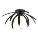 Hubbardton Forge - One Light Semi-Flush Mount - Dahlia - Black- Union Lighting Luminaires Decor