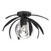 Hubbardton Forge - One Light Semi-Flush Mount - Dahlia - Black- Union Lighting Luminaires Decor