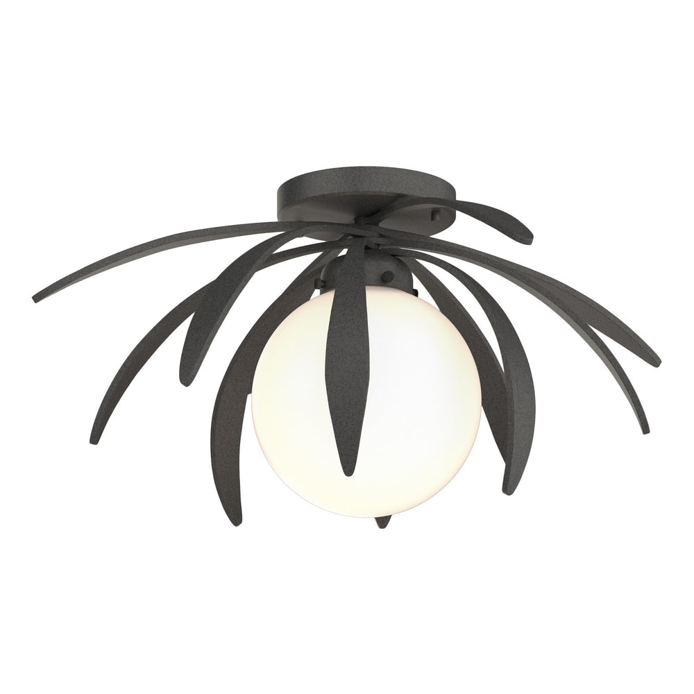Hubbardton Forge - One Light Semi-Flush Mount - Dahlia - Natural Iron- Union Lighting Luminaires Decor