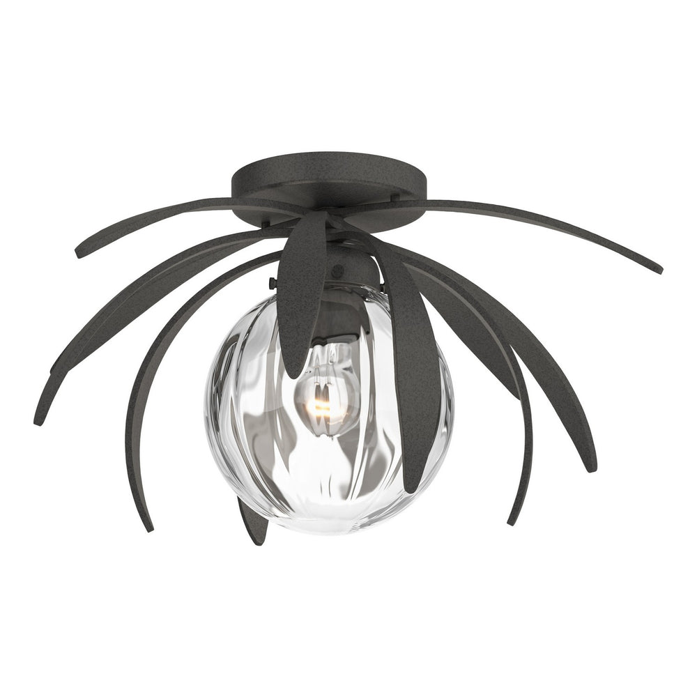 Hubbardton Forge - One Light Semi-Flush Mount - Dahlia - Natural Iron- Union Lighting Luminaires Decor
