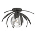 Hubbardton Forge - One Light Semi-Flush Mount - Dahlia - Natural Iron- Union Lighting Luminaires Decor