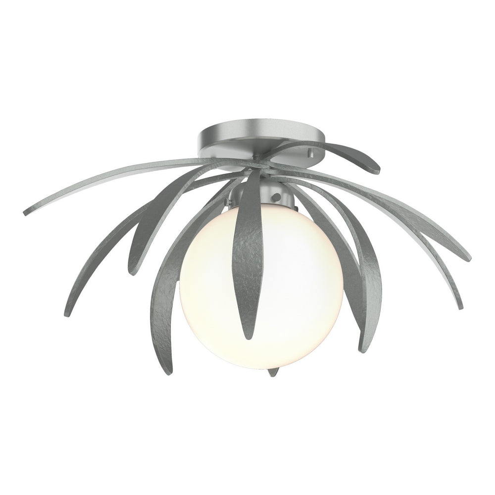 Hubbardton Forge - One Light Semi-Flush Mount - Dahlia - Vintage Platinum- Union Lighting Luminaires Decor