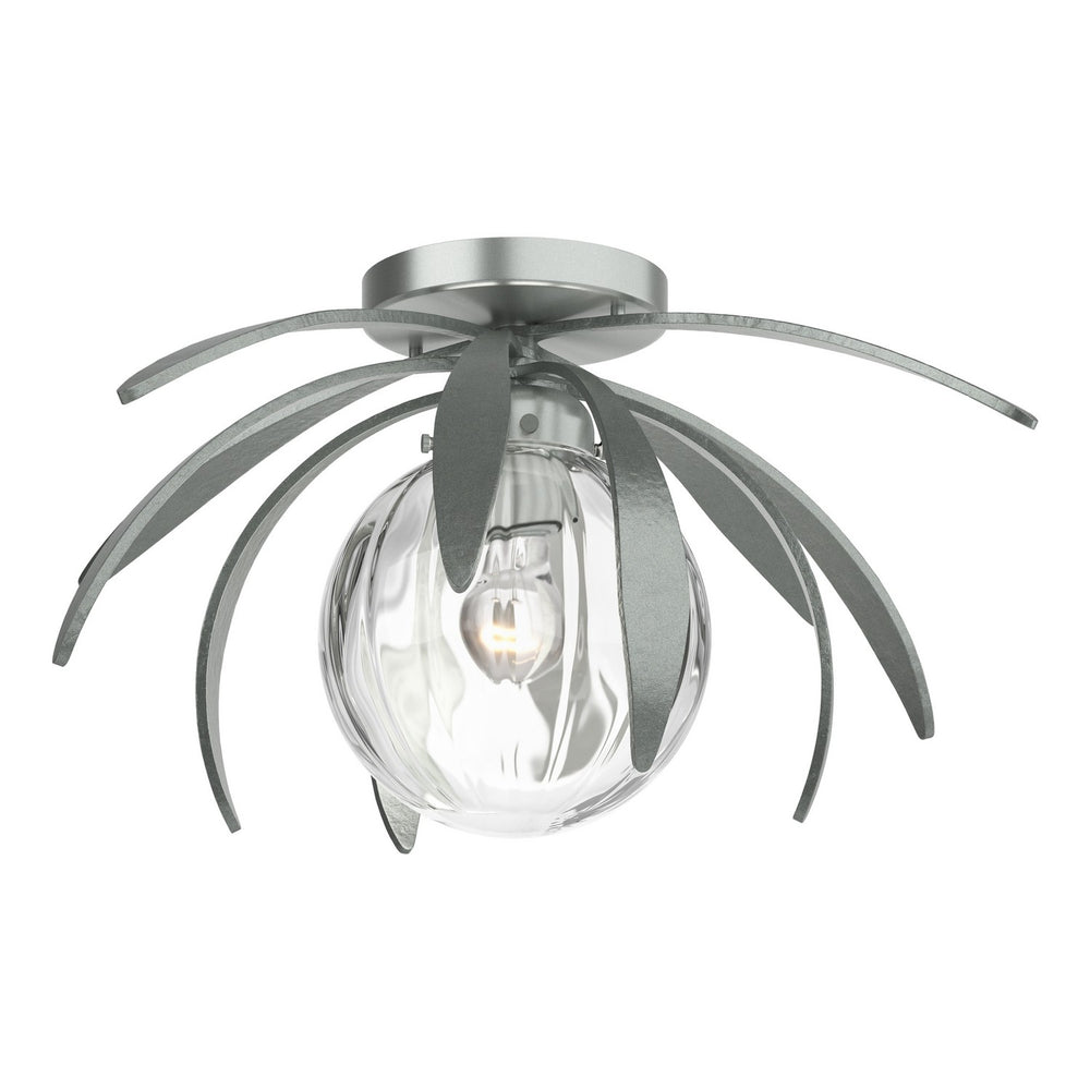 Hubbardton Forge - One Light Semi-Flush Mount - Dahlia - Vintage Platinum- Union Lighting Luminaires Decor