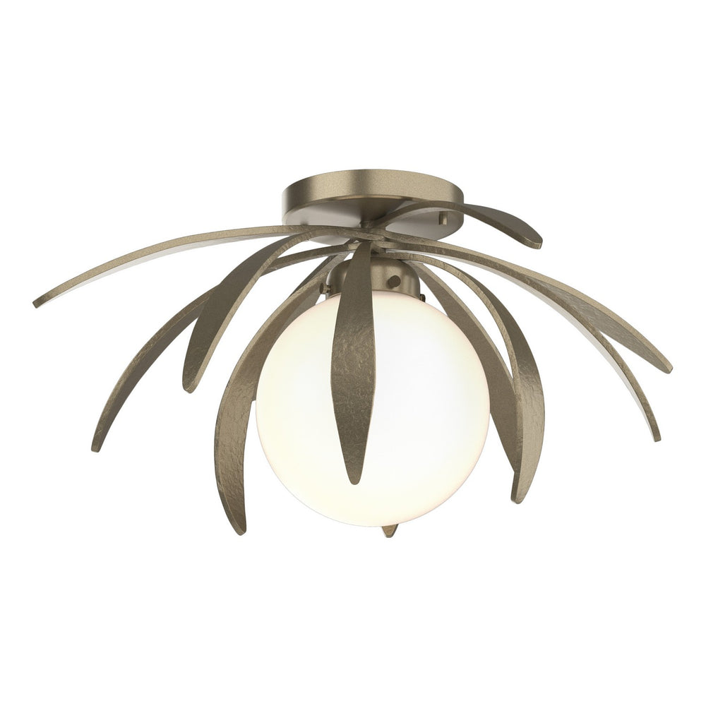 Hubbardton Forge - One Light Semi-Flush Mount - Dahlia - Soft Gold- Union Lighting Luminaires Decor