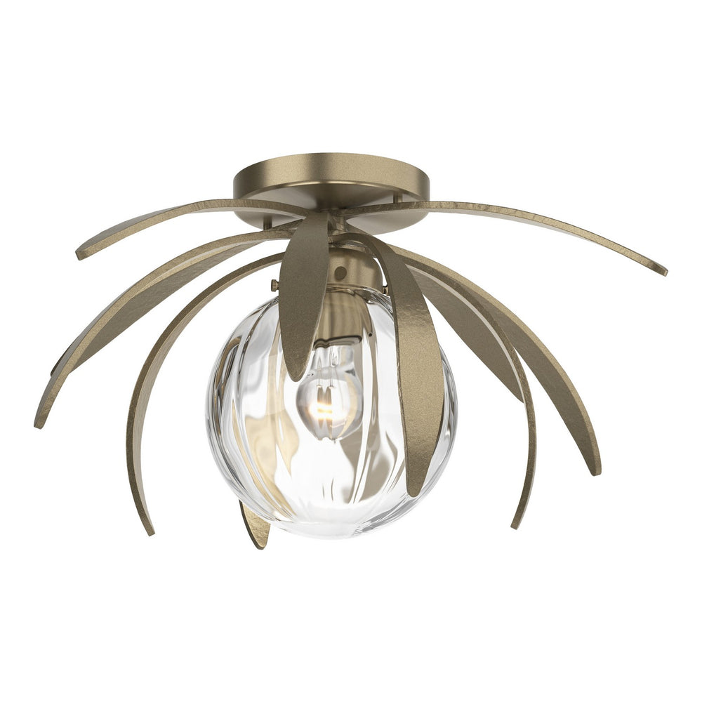 Hubbardton Forge - One Light Semi-Flush Mount - Dahlia - Soft Gold- Union Lighting Luminaires Decor
