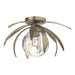 Hubbardton Forge - One Light Semi-Flush Mount - Dahlia - Soft Gold- Union Lighting Luminaires Decor