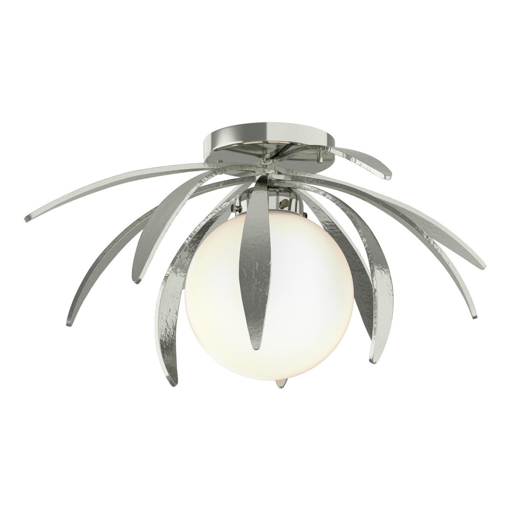 Hubbardton Forge - One Light Semi-Flush Mount - Dahlia - Sterling- Union Lighting Luminaires Decor