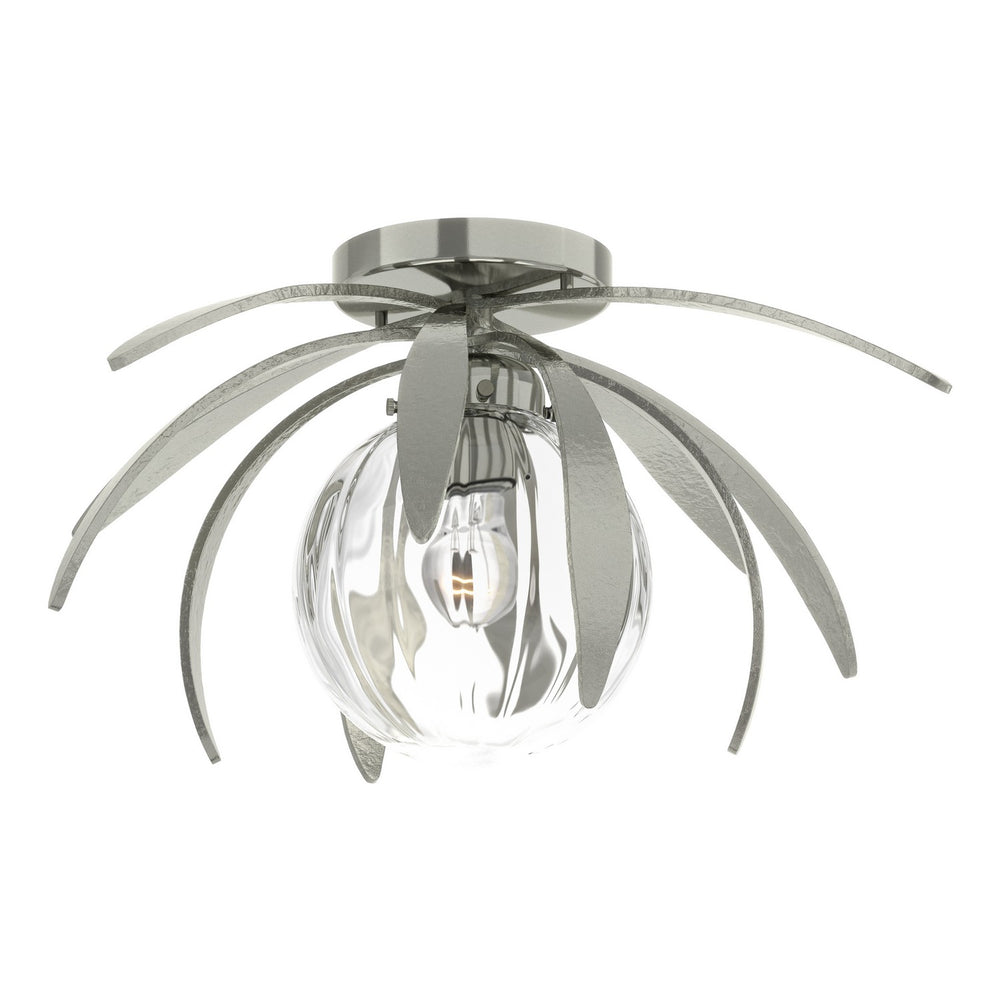 Hubbardton Forge - One Light Semi-Flush Mount - Dahlia - Sterling- Union Lighting Luminaires Decor